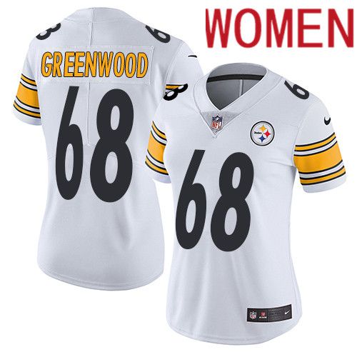 Women Pittsburgh Steelers #68 L.C. Greenwood Nike White Vapor Limited NFL Jersey->women nfl jersey->Women Jersey